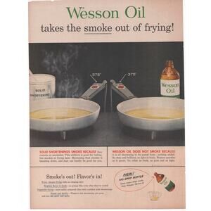 Wesson Oil Advertisement Vintage 1957 Fry Frying Cooking Smoke Shortening